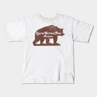 Glacier National Park Vintage Travel Souvenir Kids T-Shirt